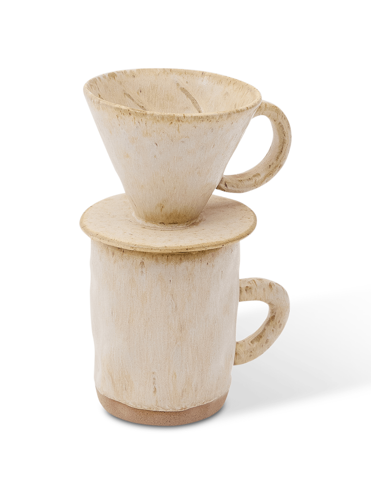 Zunel beige keramische koffiemok met druppelaar