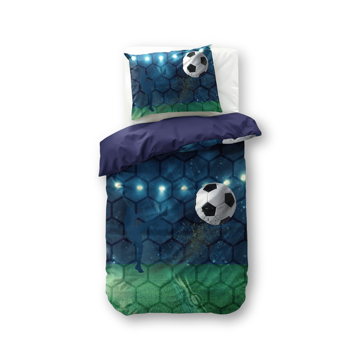 Dekbedovertrek LIVE FOOTBALL 140 Blauw