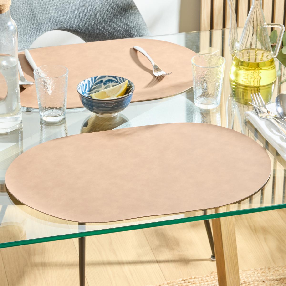 Placemat KIMALY Ovaal Camel/Beige