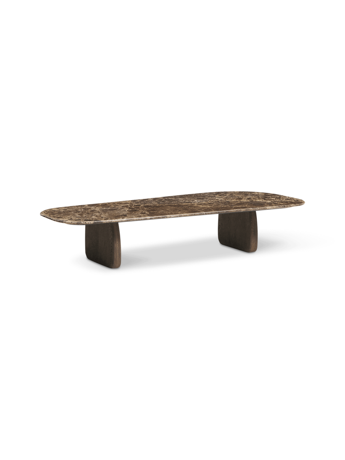 Salontafel Pirita Bruin marmer/Donker eik 147 x 65 cm