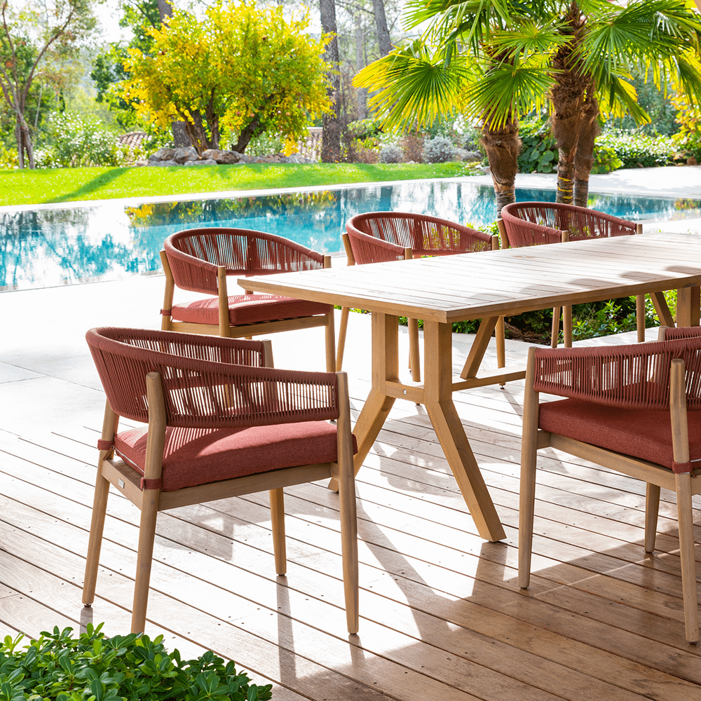 Armstoel VOLTERRA Acacia/Brick Armstoel VOLTERRA Acacia/Brick