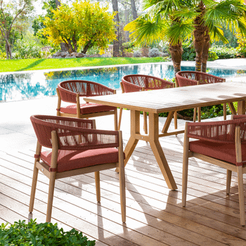 Armstoel VOLTERRA Acacia/Brick Armstoel VOLTERRA Acacia/Brick