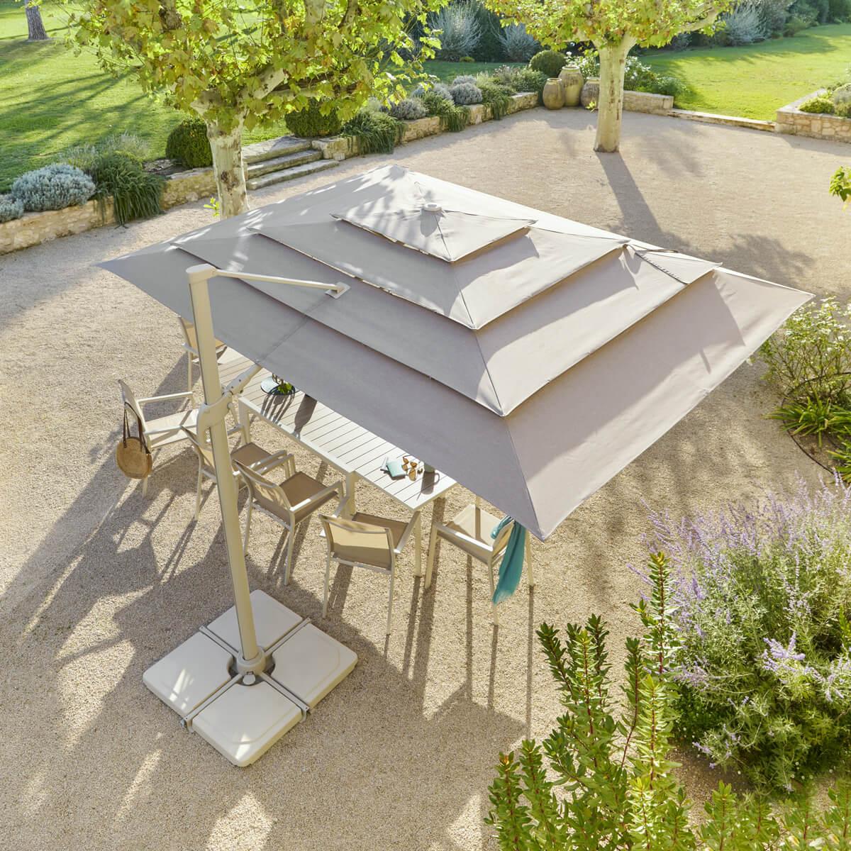 Zweefparasol OVADA Kantelbaar Taupe