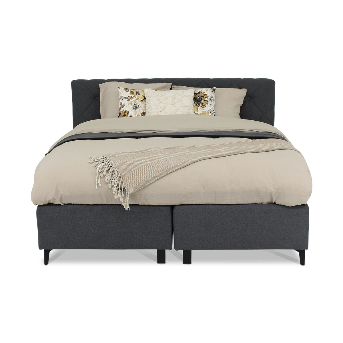 Boxspring DORTMUND 180x200 Antraciet