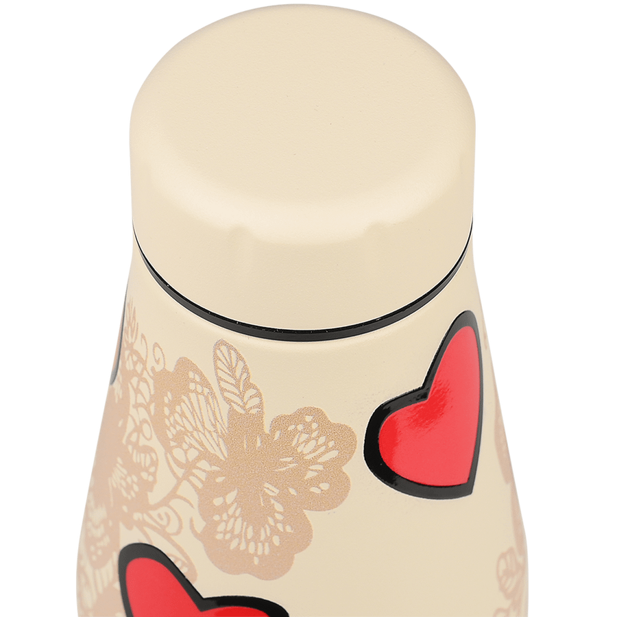 Isoleerfles DAMYAN 500ml Tender Hart Beige/Rood Isoleerfles DAMYAN 500ml Tender Hart Beige/Rood