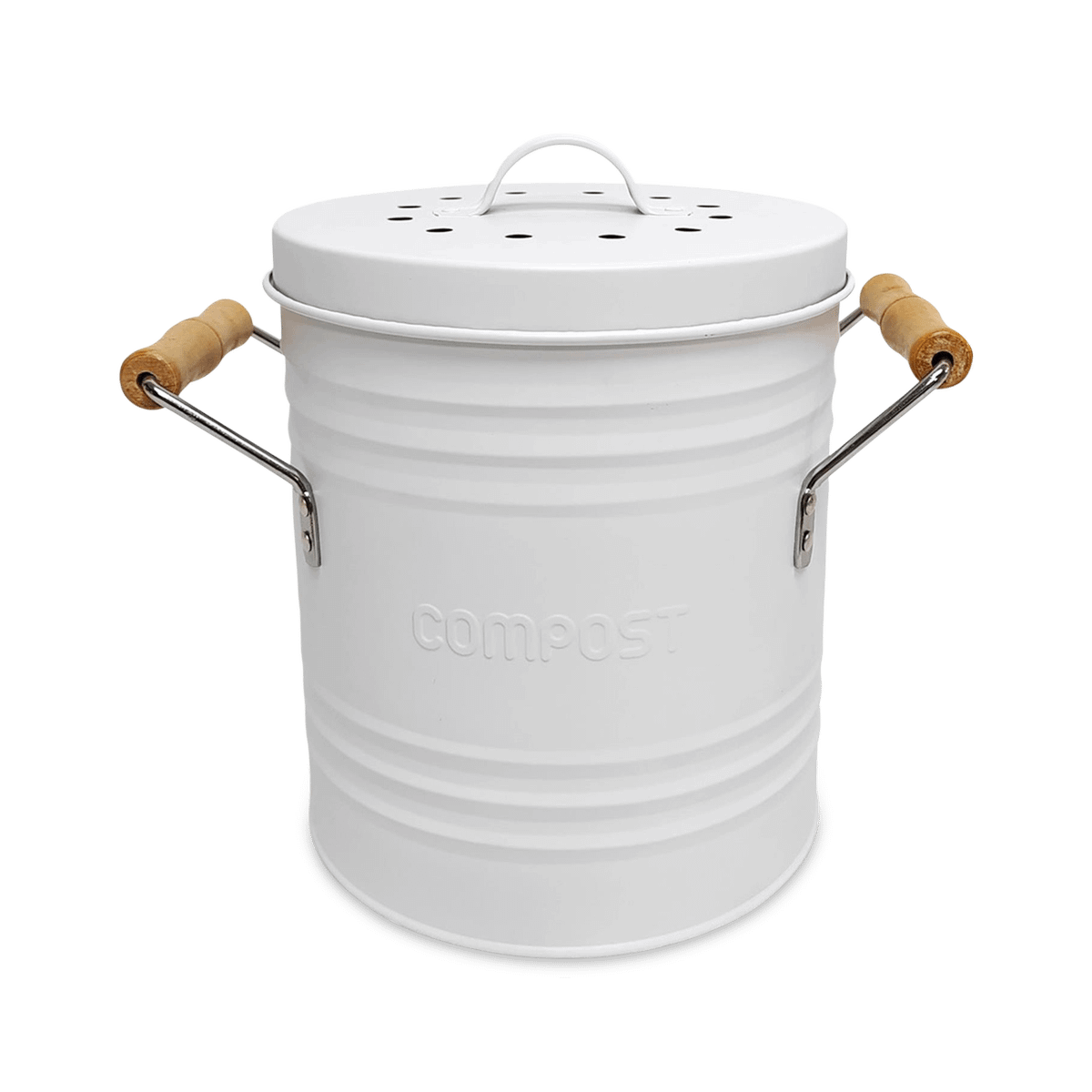 Compostemmer COMPOST Rond Met. Wit