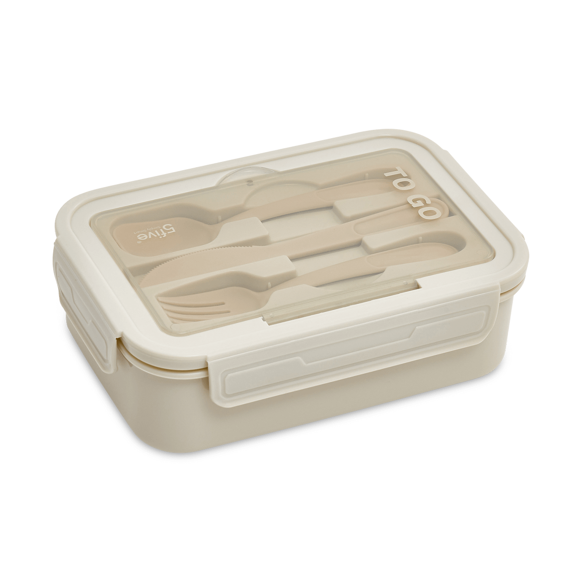 Lunchbox TO GO 1.2L met Bestek Beige