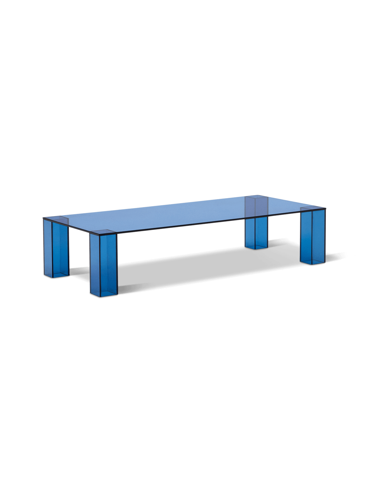 Adularia salontafel van blauw gehard glas 140 x 60 cm