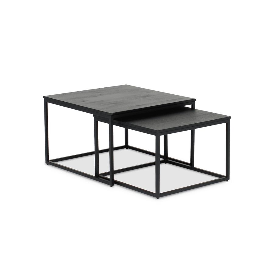 Set van 2 bijzettafels SPLURGE Mango Antraciet Set van 2 bijzettafels SPLURGE Mango Antraciet