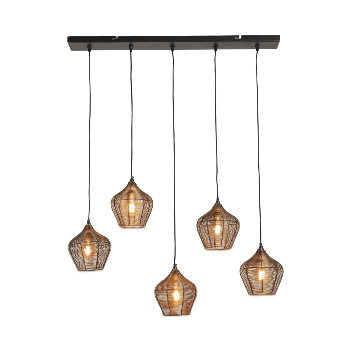 Hanglamp ALVARO 5Del. Met. Ant. Brons