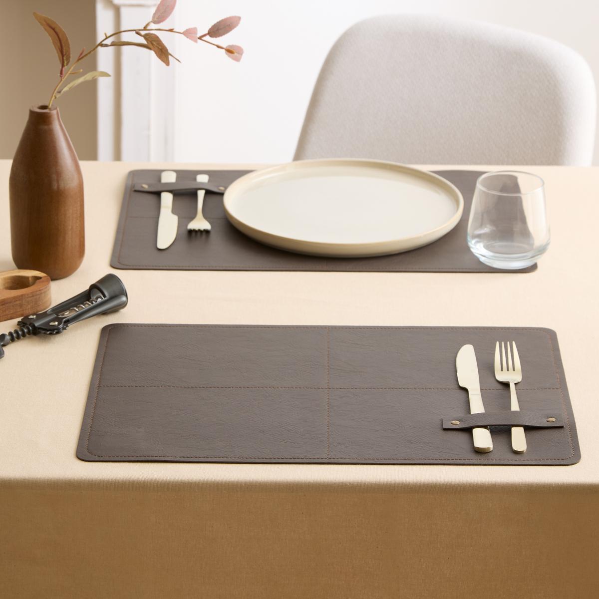 Placemat GRENN met Bestekhouder Chocolade