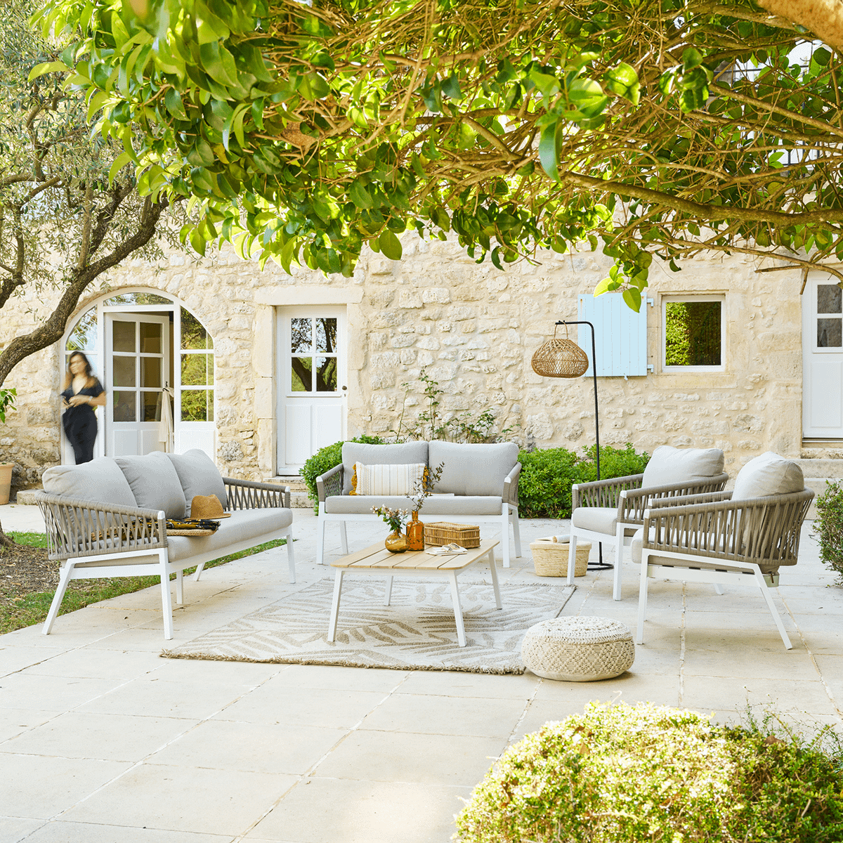Loungeset RIPASSO Wit/Taupe