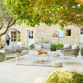 Loungeset RIPASSO Wit/Taupe Loungeset RIPASSO Wit/Taupe