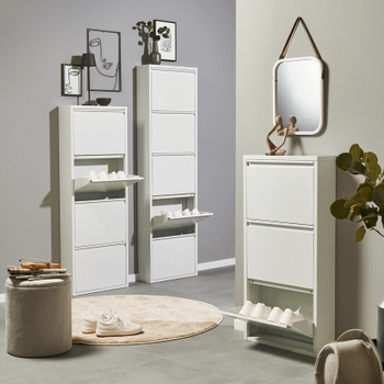 Schoenenkast GITTE 5 Laden Wit B51 Schoenenkast GITTE 5 Laden Wit B51