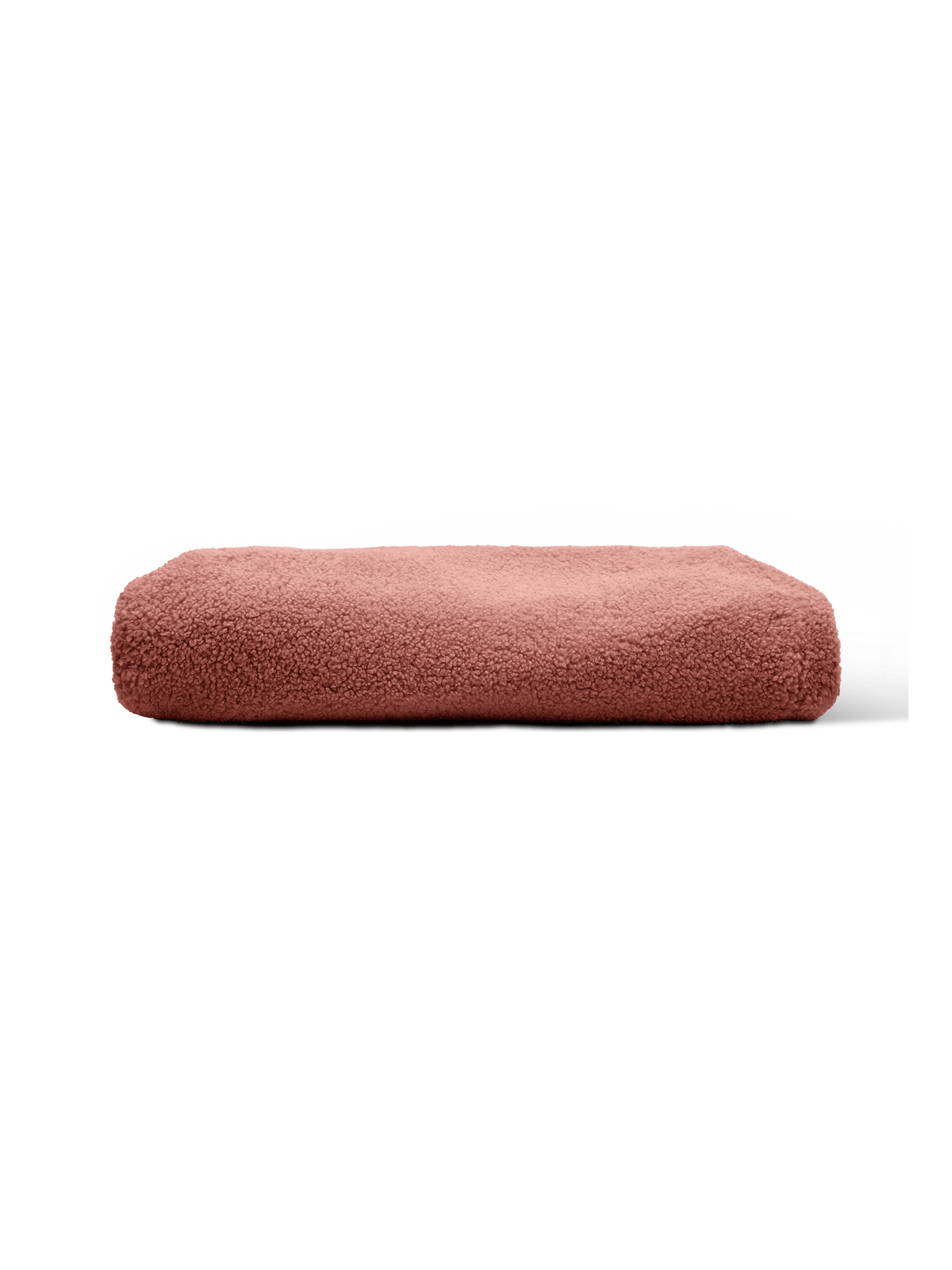 Kaeli voetenbankhoes in terracotta bouclé ⌀43 cm