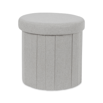 Opbergpouf DOAKA Rond Lichtgrijs Opbergpouf DOAKA Rond Lichtgrijs