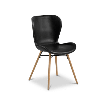 Stoel PLATS PU retro leather look black 247 Stoel PLATS PU retro leather look black 247