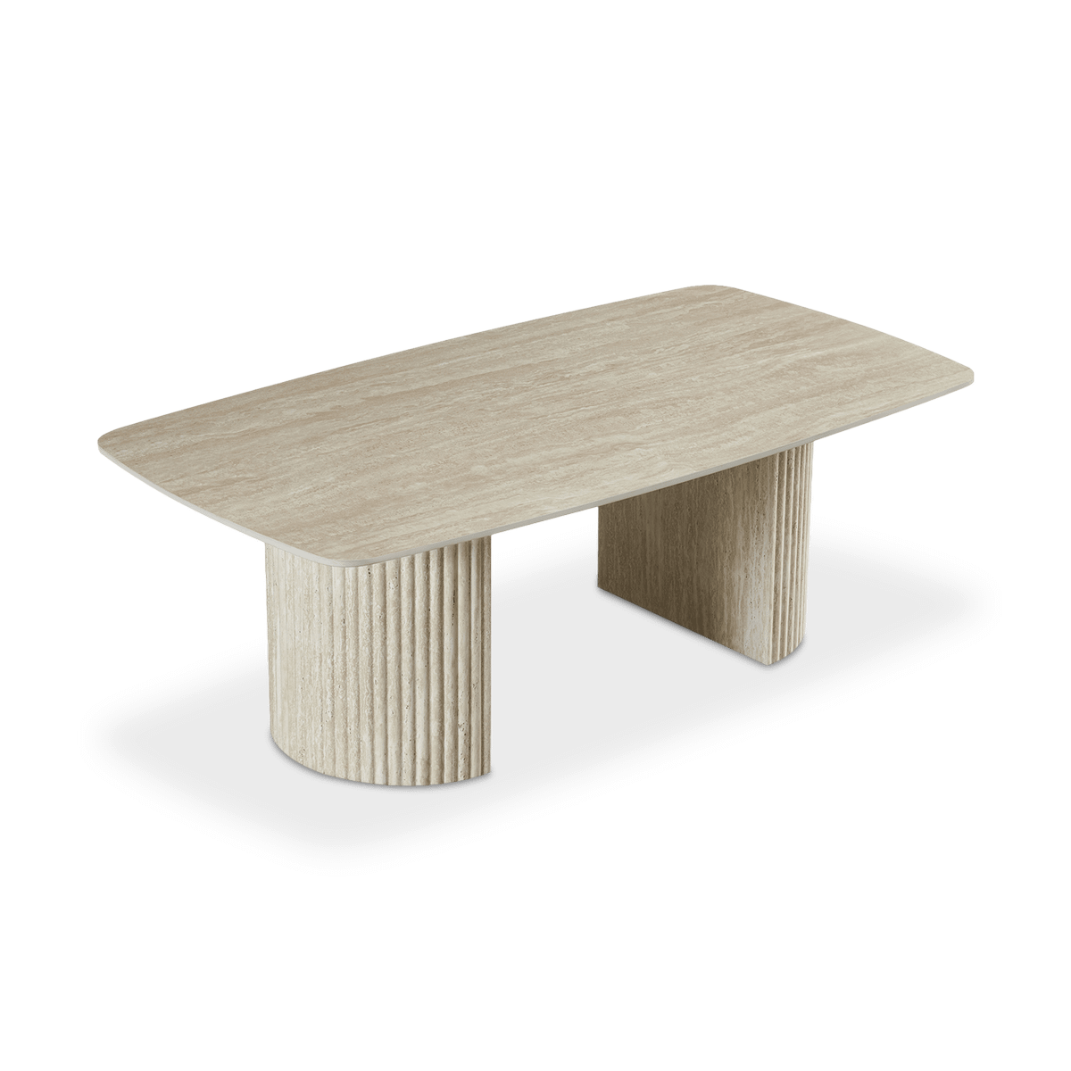 Salontafel ELORA 130x70 Keramiek Travertijnlook