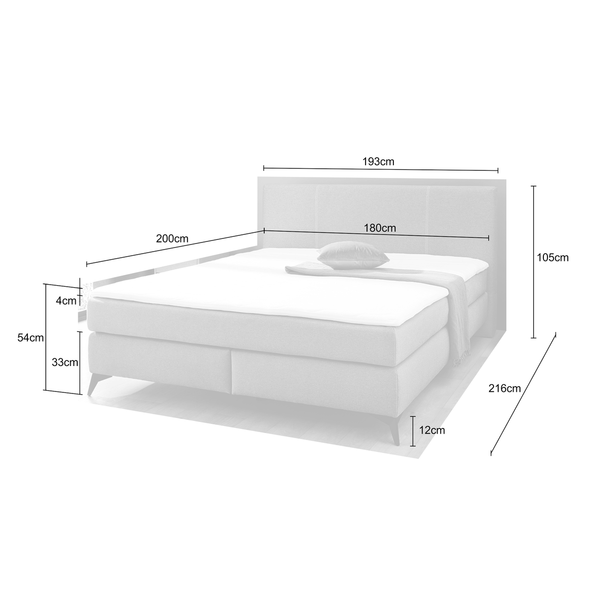 Boxspring FLEVOLAND 426/07 Rib Beige 180x200
