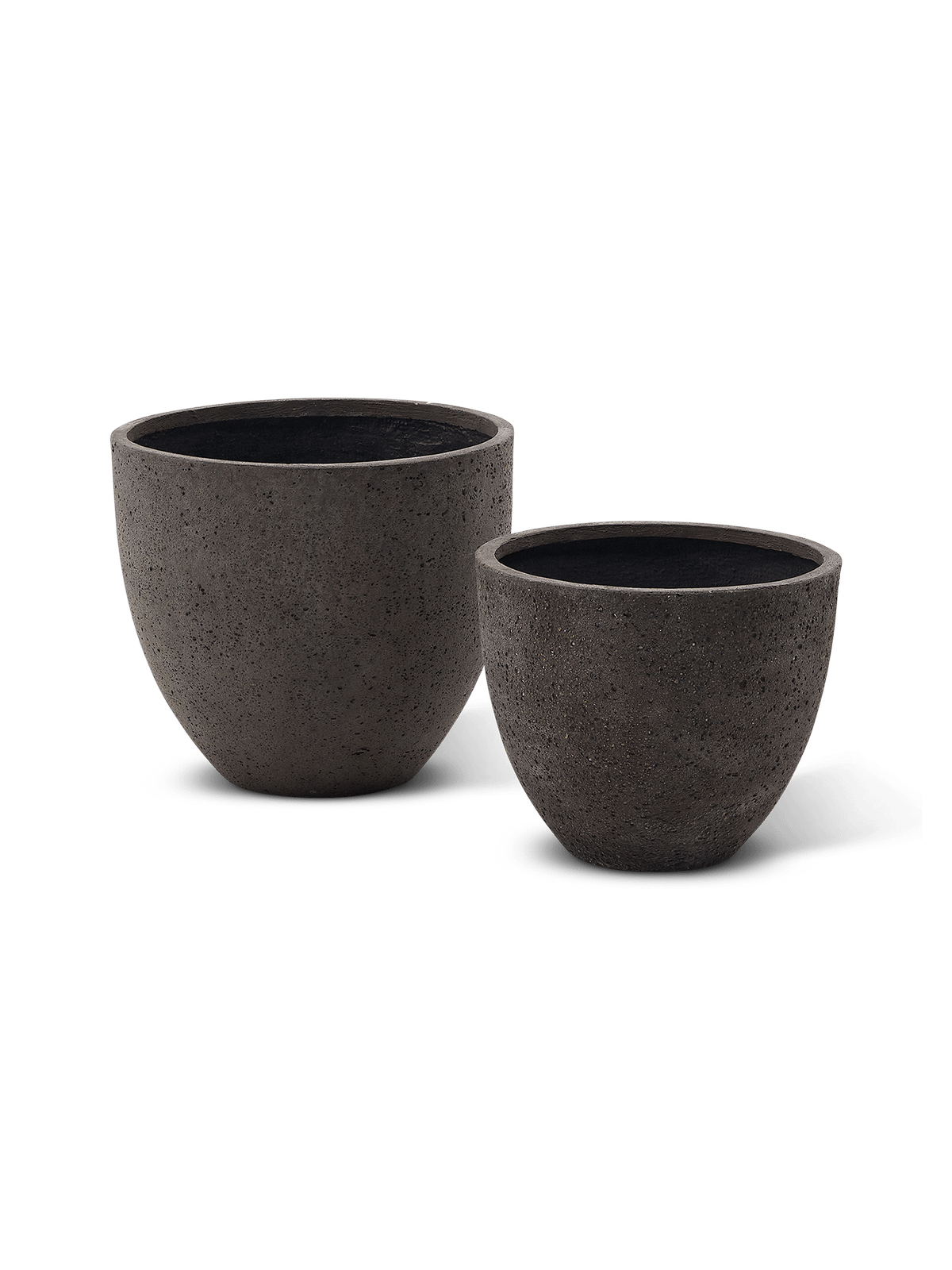 Set van 2 donkergrijze bloempotten Serili van cement en glasvezel ⌀42 cm / ⌀50 cm