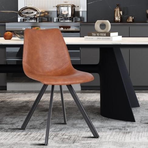 Stoel TILLY PU Cognac