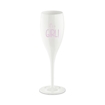Champagneglas IT'S A GIRL 100ml Wit Champagneglas IT'S A GIRL 100ml Wit