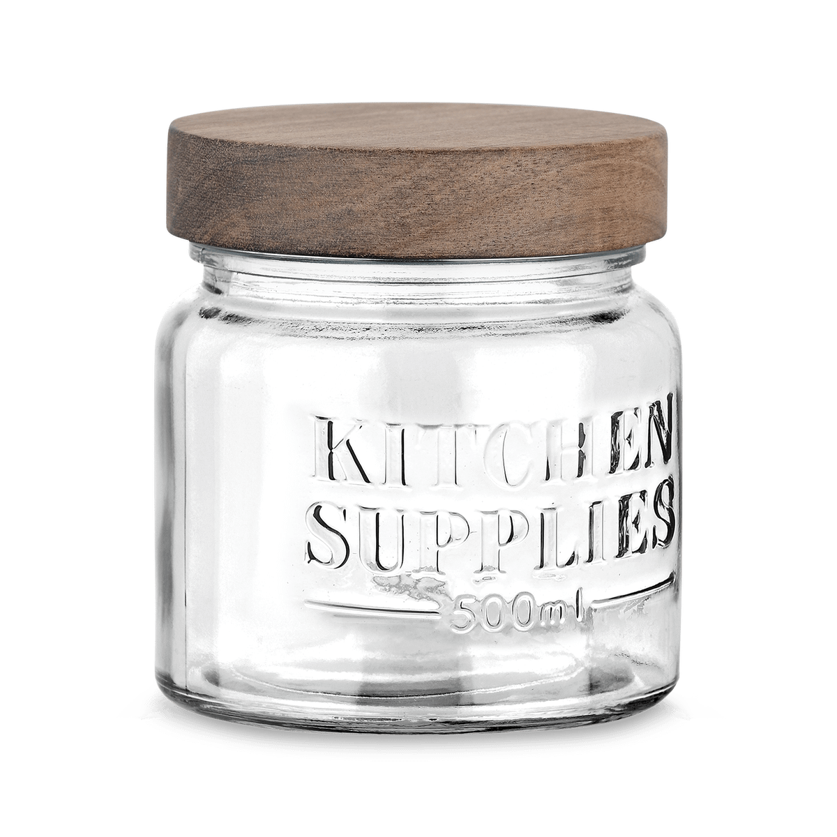 Voorraadpot DOROTA 0.5L Glas/Hout