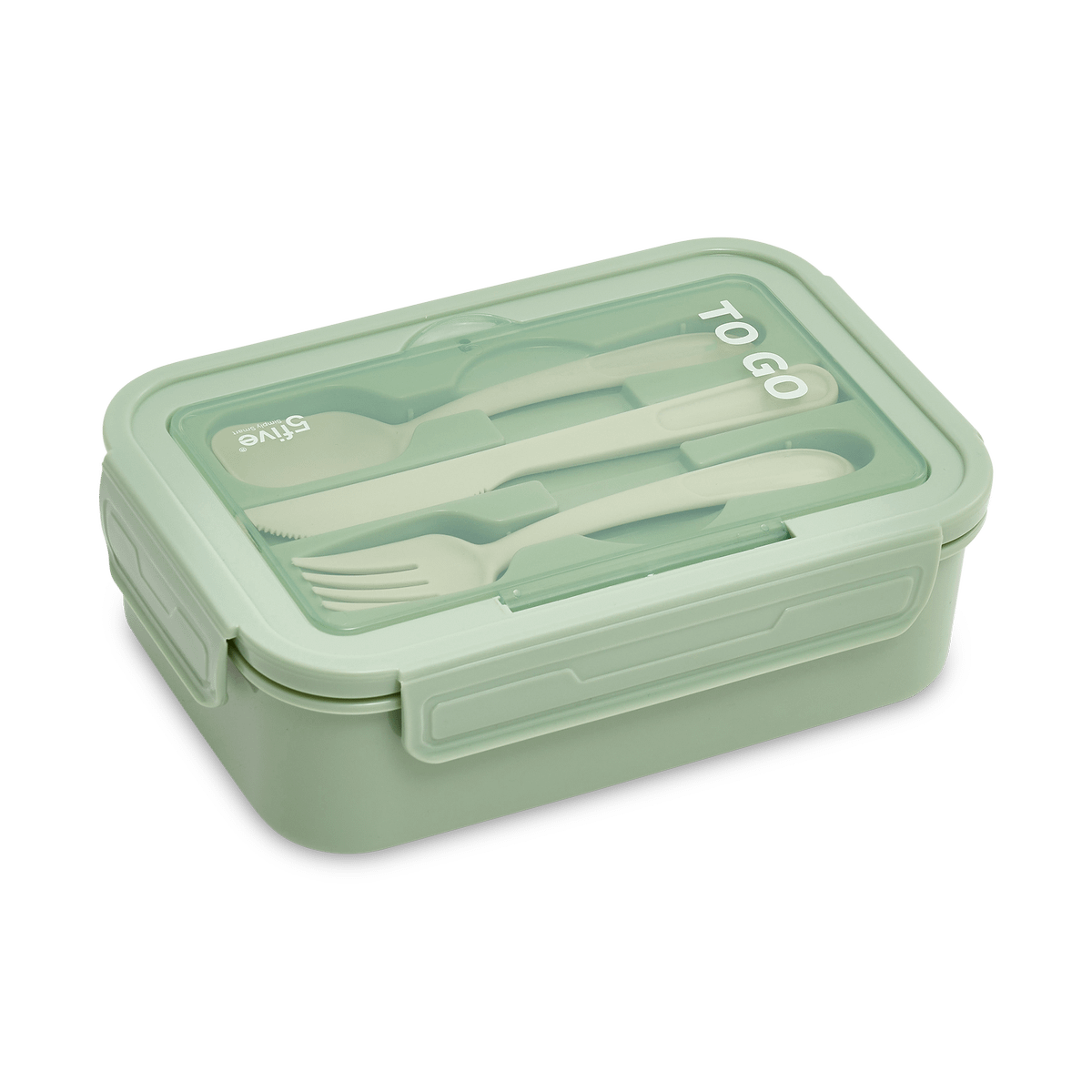 Lunchbox TO GO 1.2L met Bestek Groen