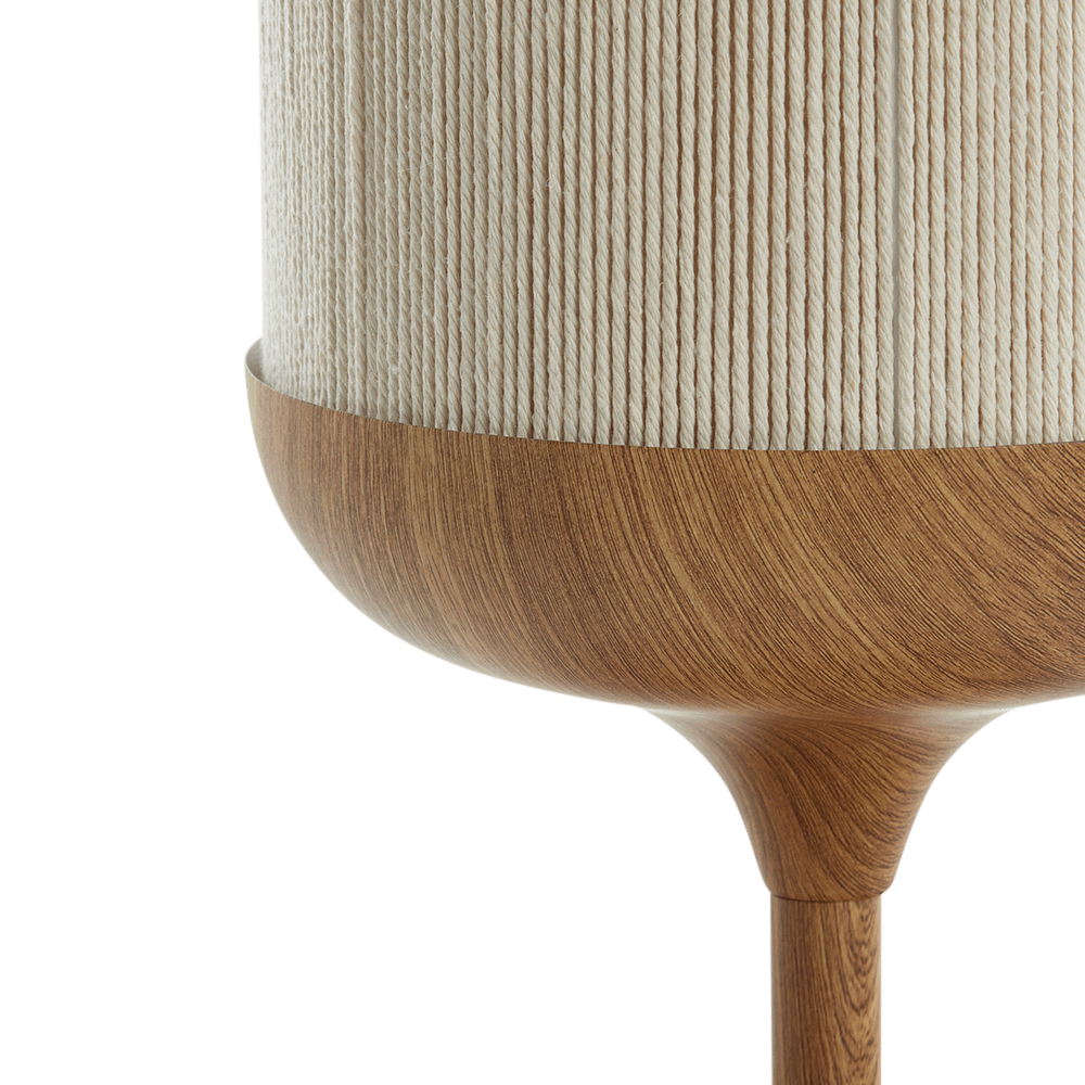 Tafellamp DANIA Houtlook/Touw Crème