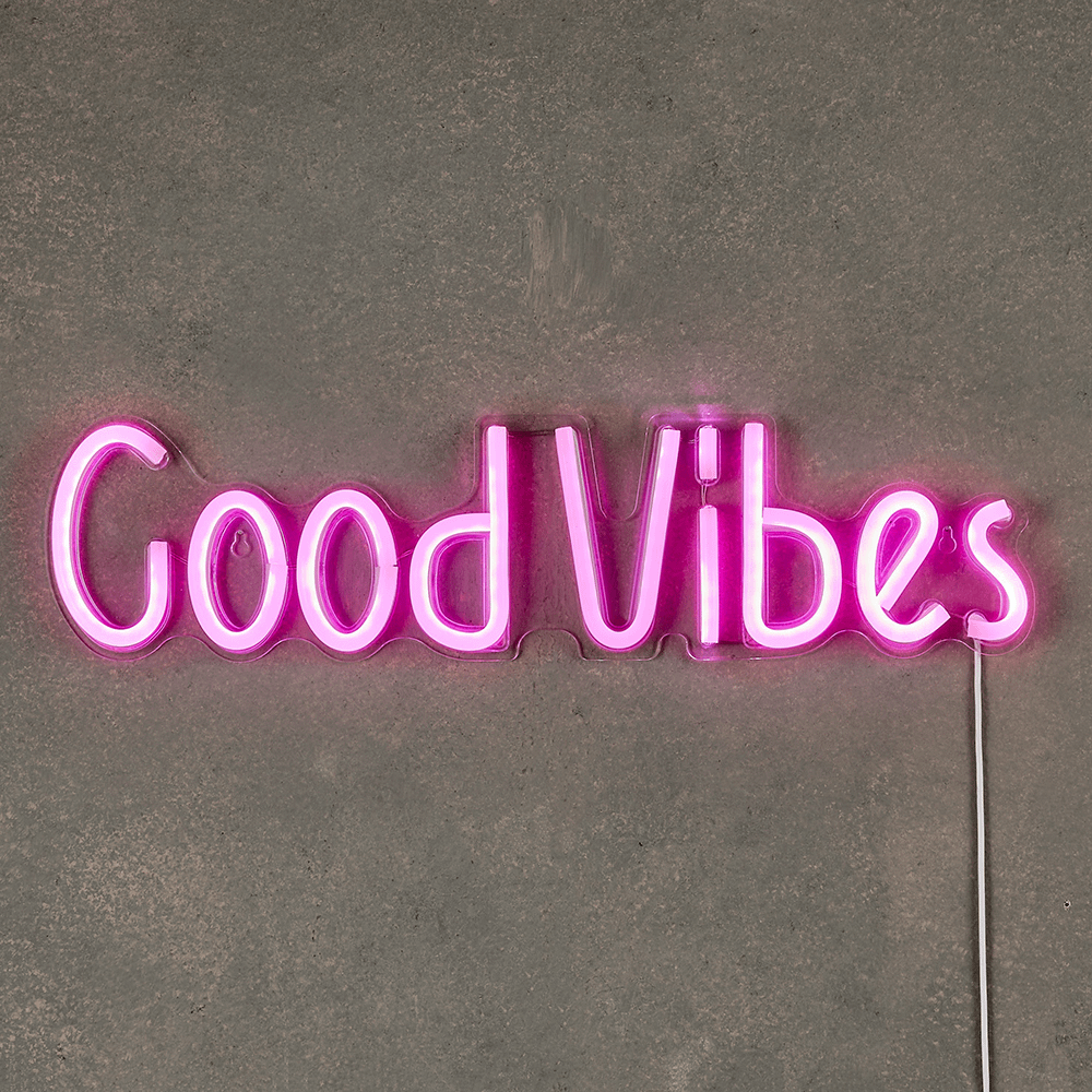 Wandlamp GOOD VIBES Neon Roze Wandlamp GOOD VIBES Neon Roze