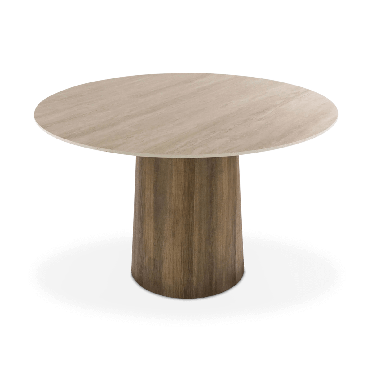 Eettafel RAVIQ Ø120 Keramiek Travertijn
