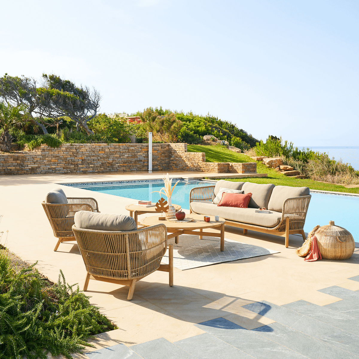 Loungeset TRAPANI Acacia/Taupe