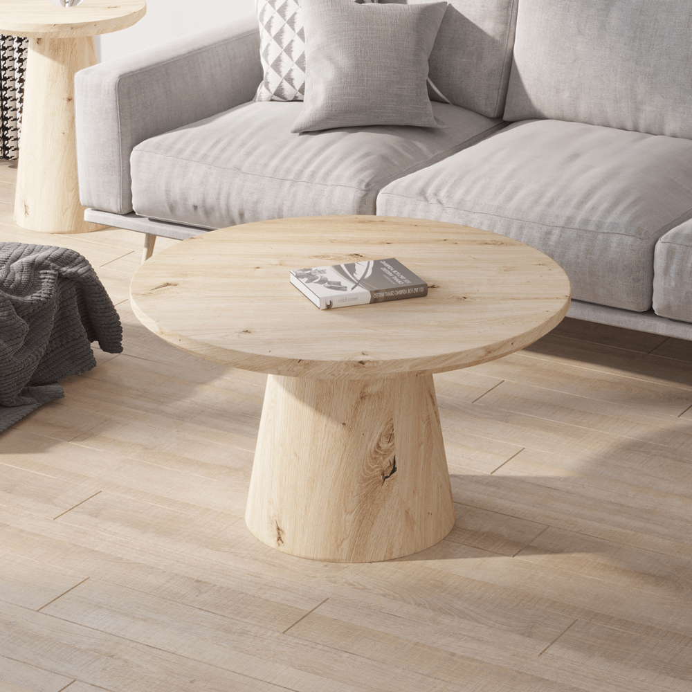Salontafel LELIE Ø80 Kolompoot Oude Eik