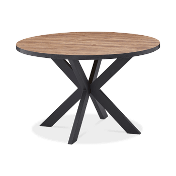 Eettafel LUCIEN Ø120 Industrial Oak/Rand Zwart Eettafel LUCIEN Ø120 Industrial Oak/Rand Zwart