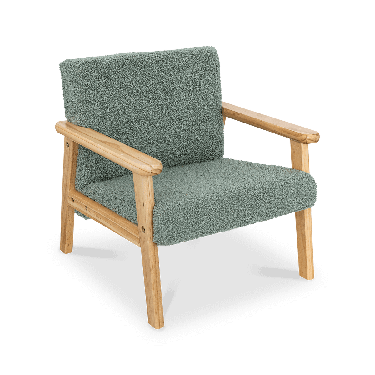 Kinderstoel BAZILE Poly Groen/Hout Nat.