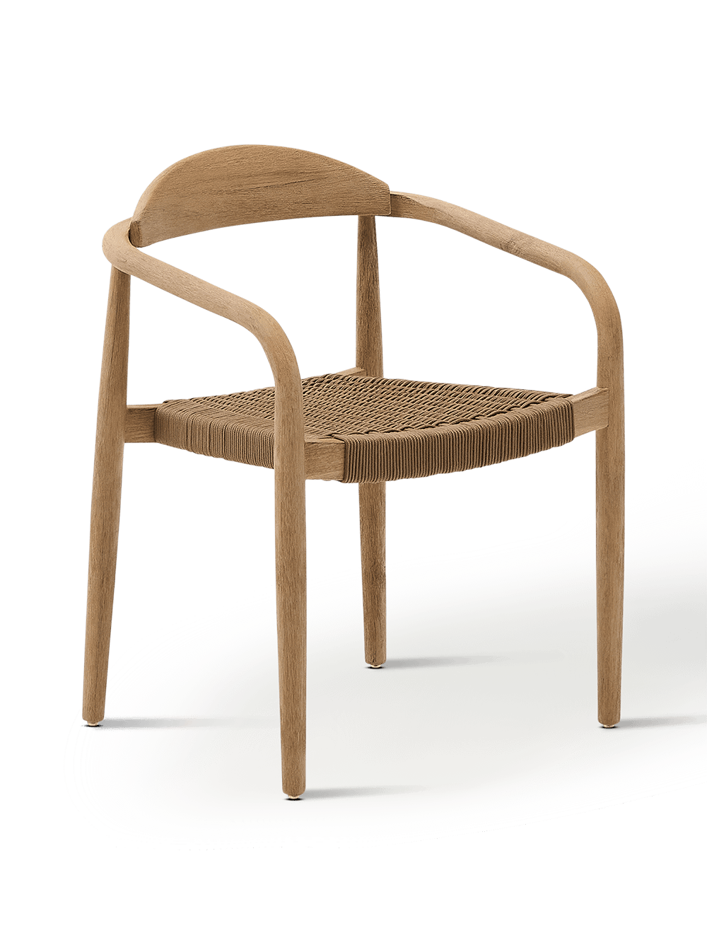 Nina stoel in massief acaciahout en beige touw FSC 100%