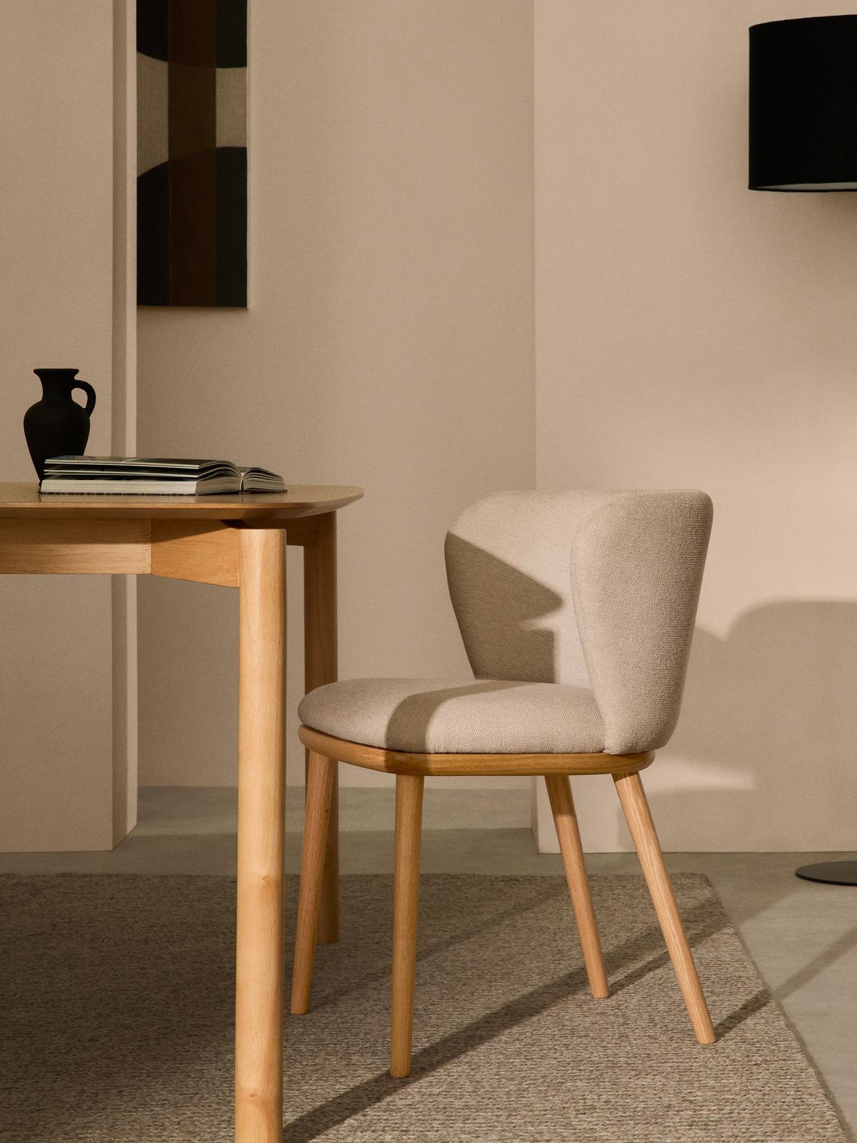 Stoel Ciselia Beige Chenille Es Naturel