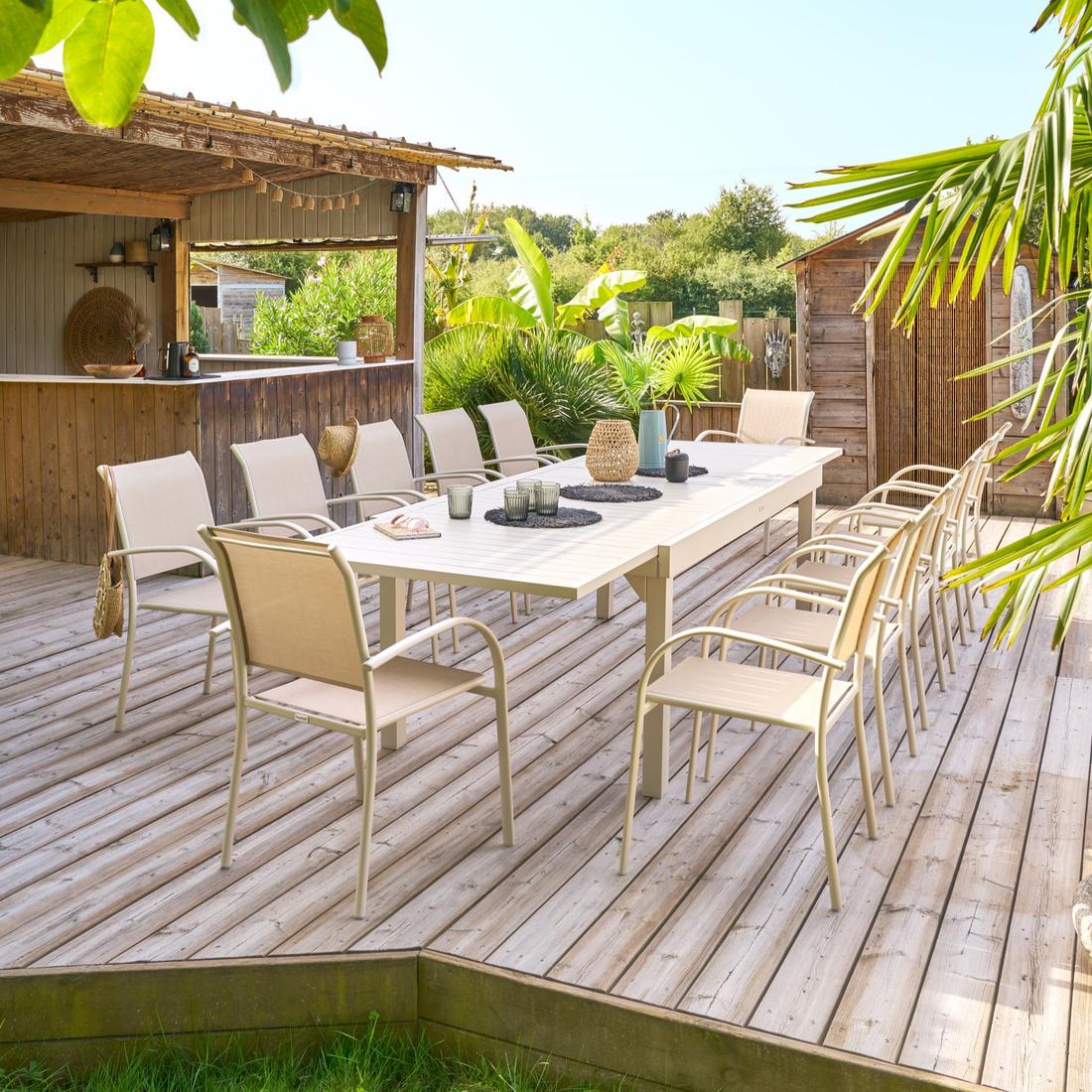 Tuintafel RISERVA Verlengbaar Beige 200/320x100 Tuintafel RISERVA Verlengbaar Beige 200/320x100