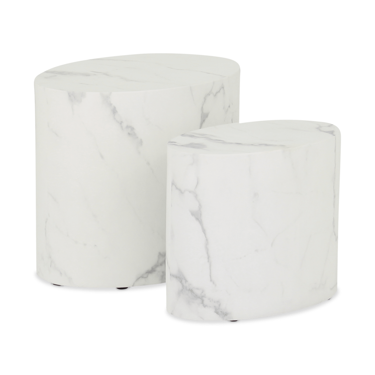 Set van 2 Salontafels RIKA Wit Carrara Marmer