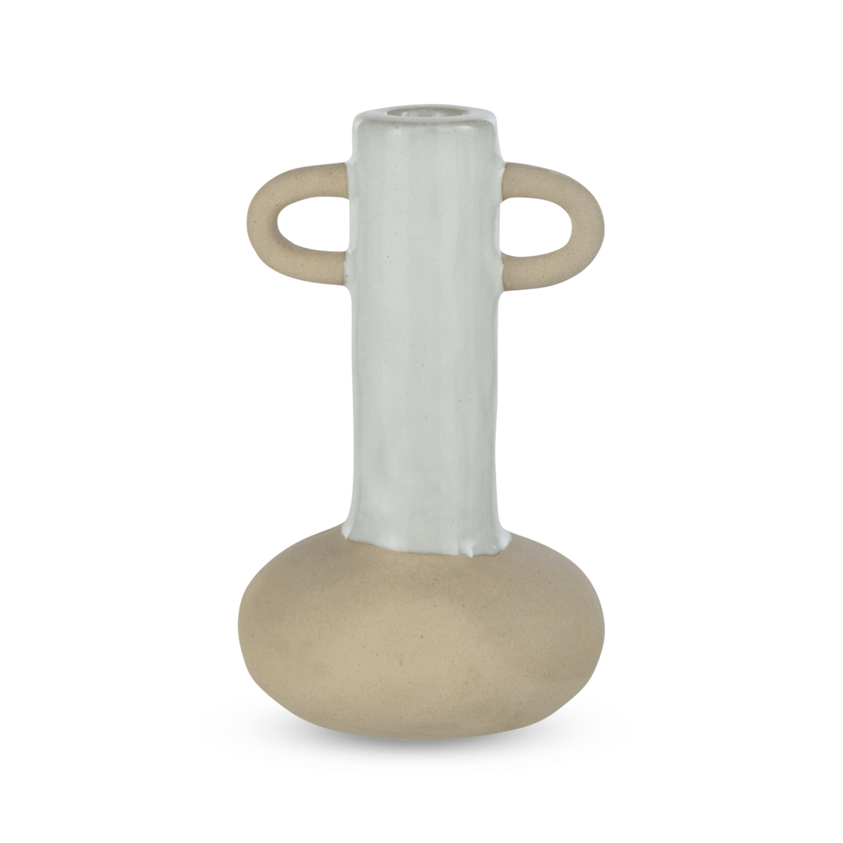 Kaarshouder ILLIA 2 Oren Porselein Wit/Beige