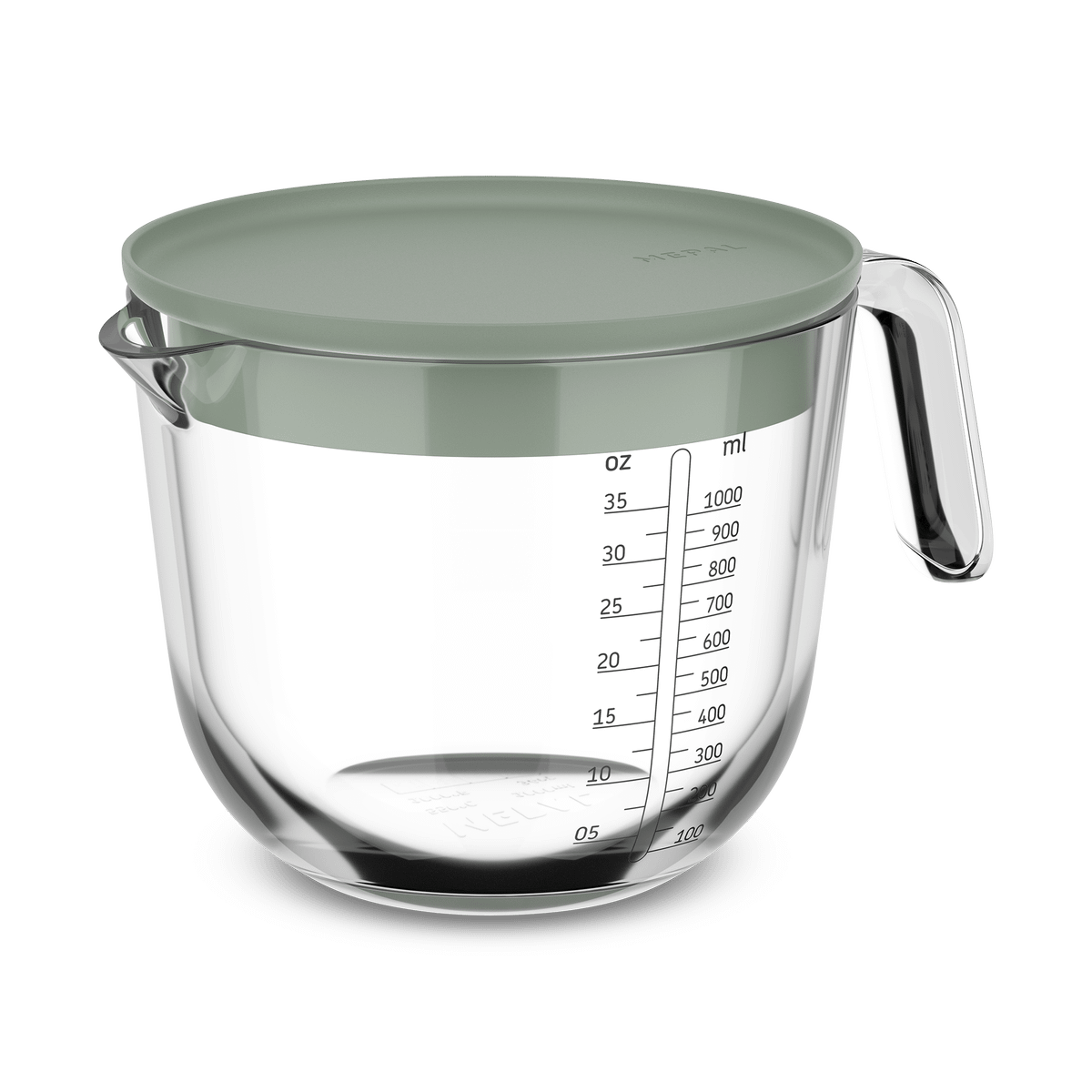 Maatbeker CHEF IT Glas 1L m/Deksel Nordic Sage