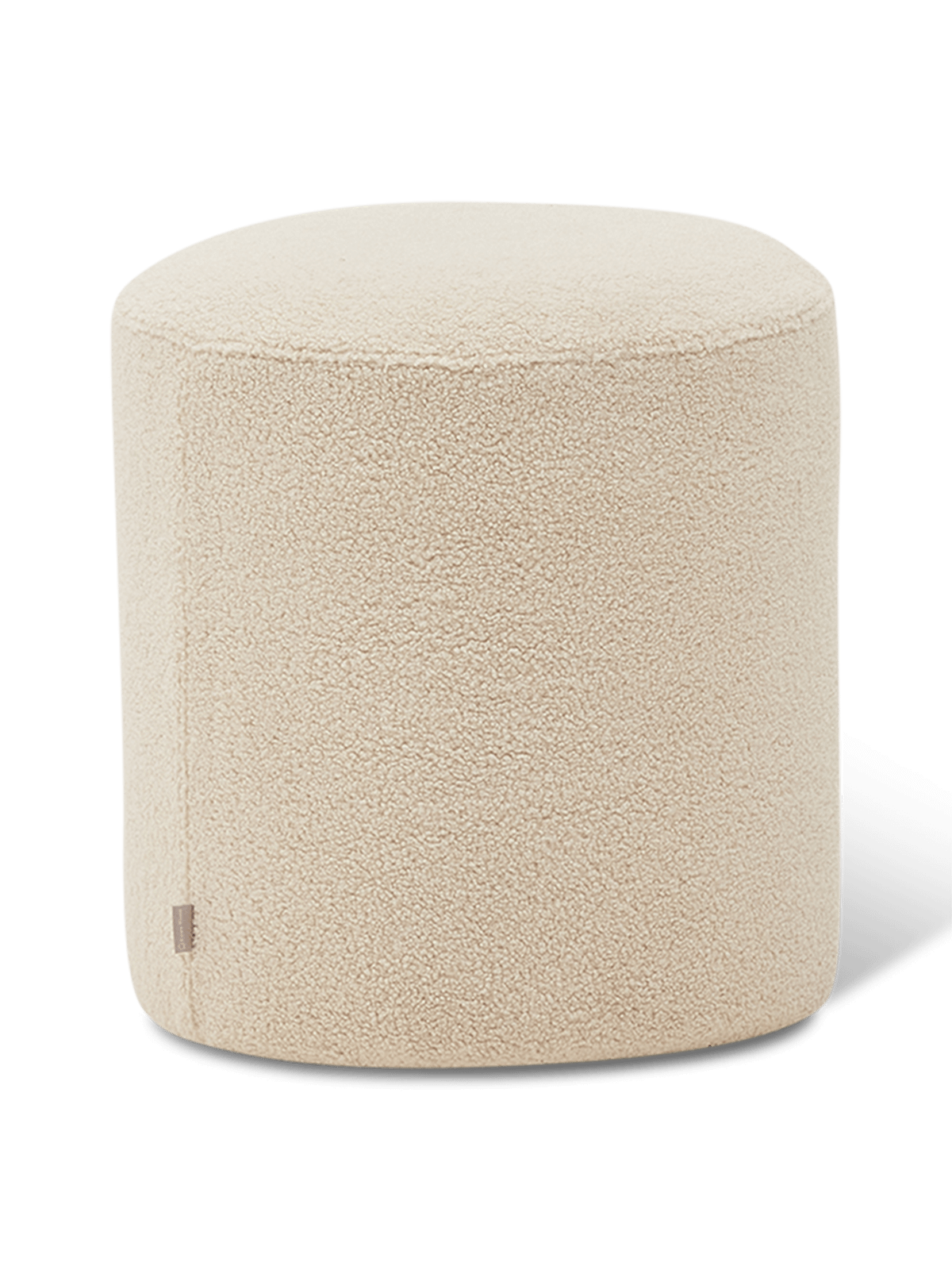 Kaeli voetenbank met afneembare hoes in ecru bouclé ⌀43 cm