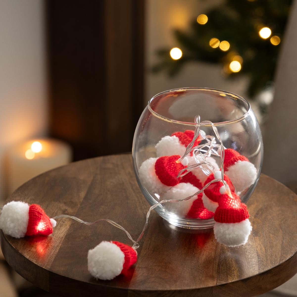 Lichtslinger MUTSI Kerstmutsjes Wit/Rood