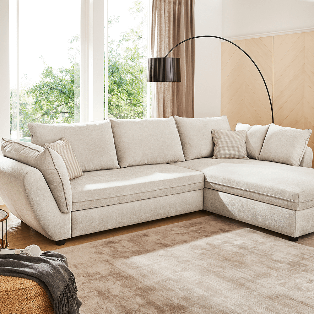 Hoeksalon CADIZ Longchair Rechts Beige