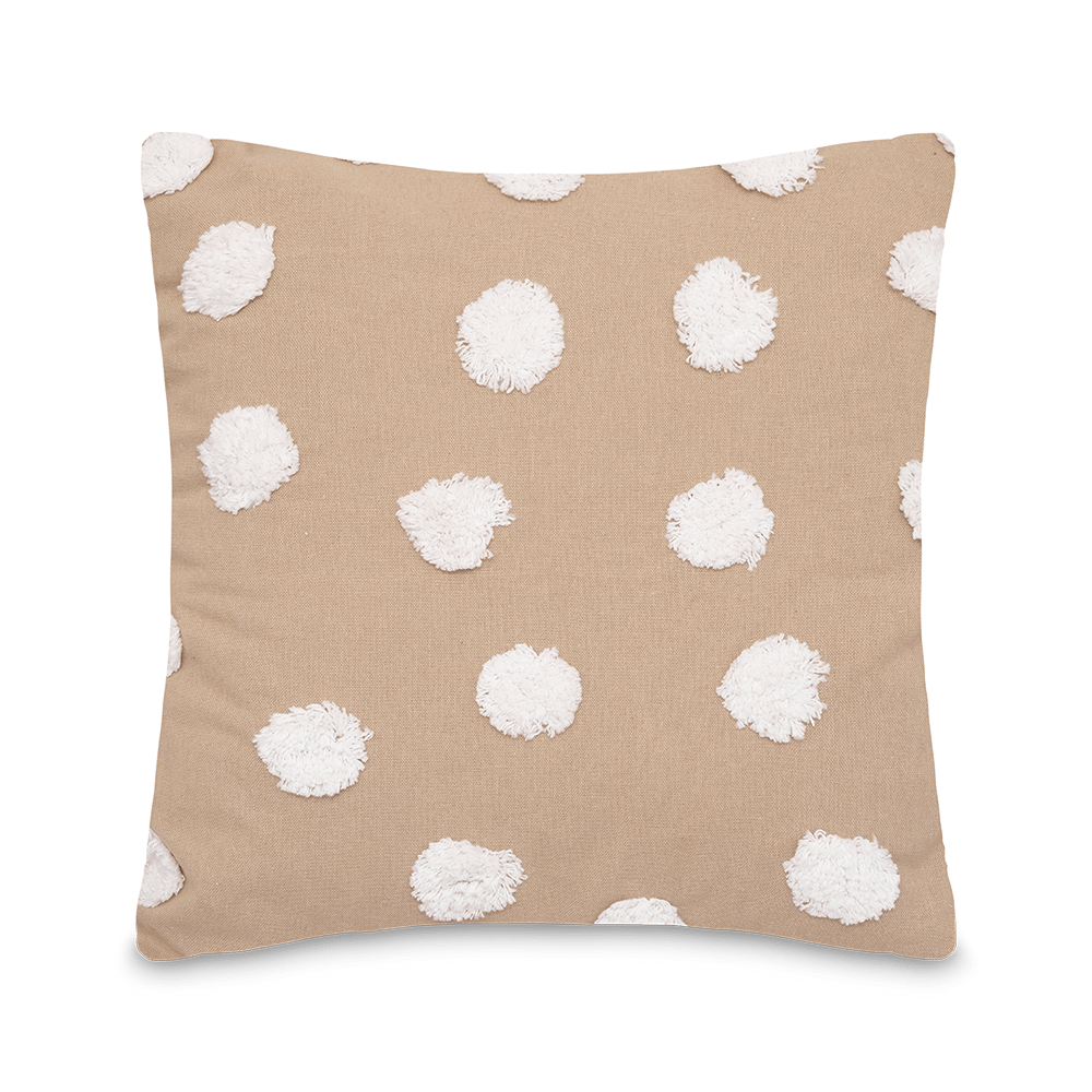 Kussen POMPONNE Beige/Wit