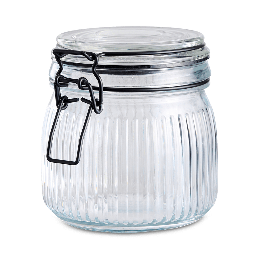 Voorraadbokaal NORDIC 0.5l Glas/Met. Zwart Voorraadbokaal NORDIC 0.5l Glas/Met. Zwart