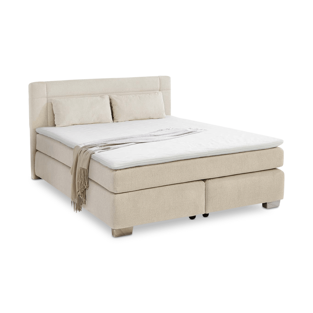 Boxspring WASSENAAR Chenille Beige 180x200