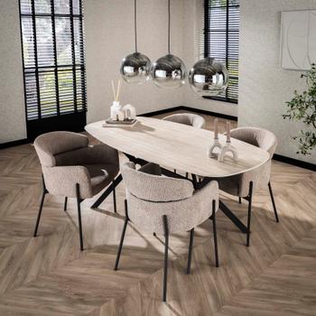 Eettafel CEZANNE Deens Ovaal Keramiek Travertin 180x90 Eettafel CEZANNE Deens Ovaal Keramiek Travertin 180x90