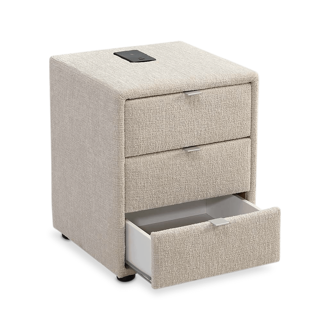 Nachttafel WEERT Chenille Beige Nachttafel WEERT Chenille Beige