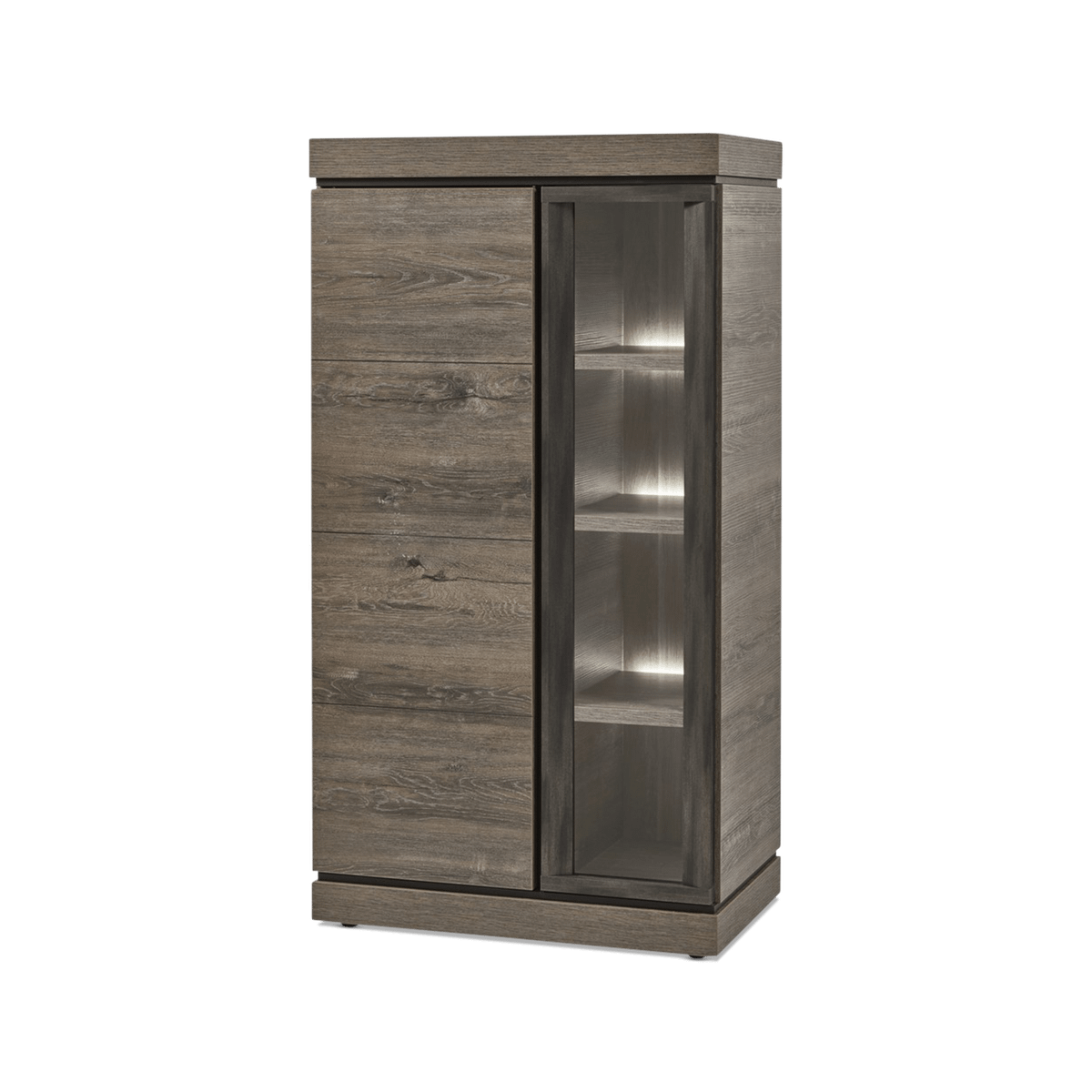 Vitrine KASIMO Links Eik Donkerbruin B84